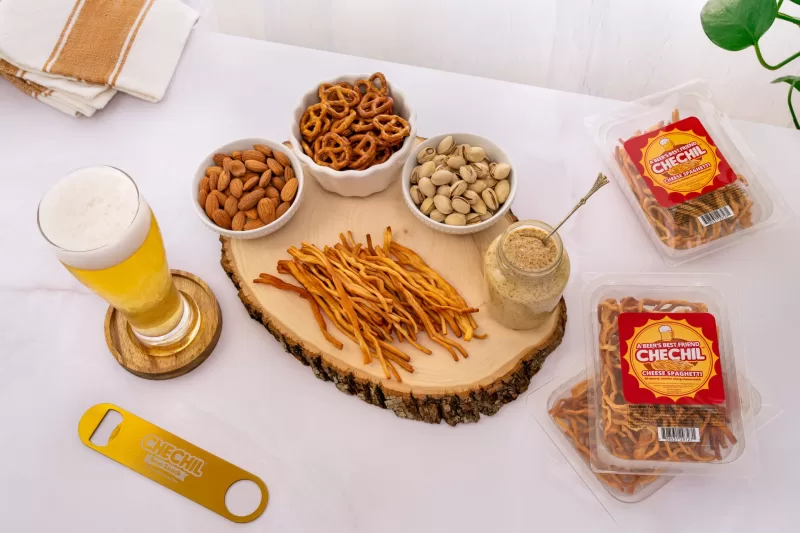 Chechil Cheese Jerky Sticks – the ultimate beer and cheese pairing in a bold, smoky snack stick.